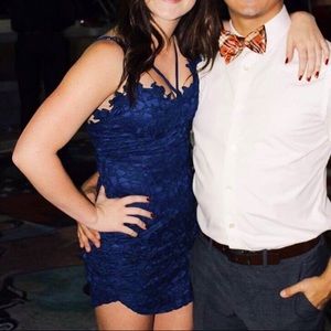 Princess Polly navy blue tight dress